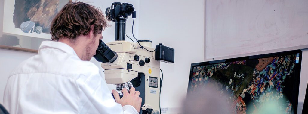 Analysing mundic samples in the lab