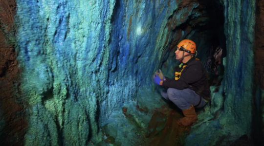 Tim Green in the Blue Mine for Channel 5